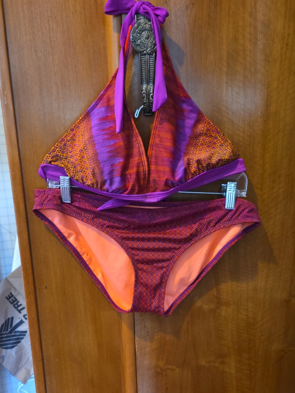 Athleta Purple & Orange Halter Bikini Two-Piece